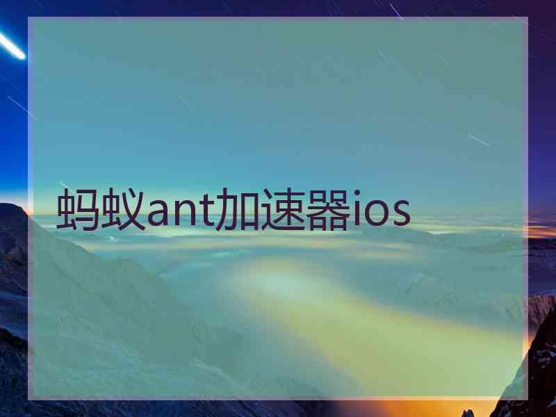 蚂蚁ant加速器ios