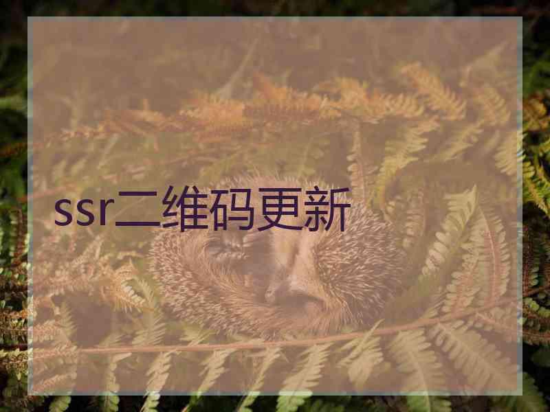 ssr二维码更新