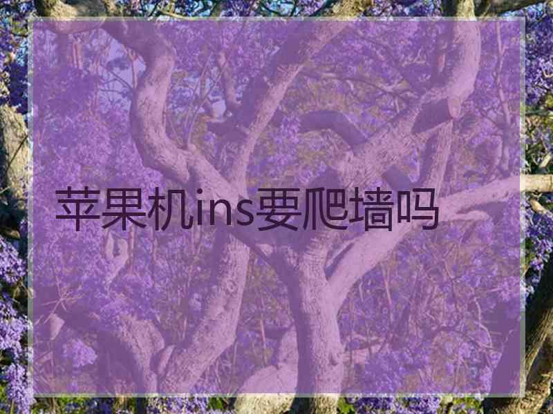 苹果机ins要爬墙吗