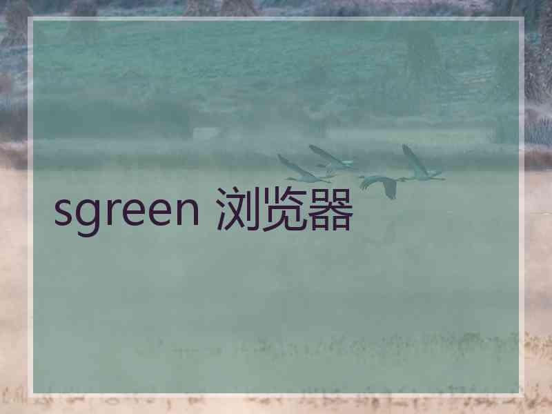 sgreen 浏览器