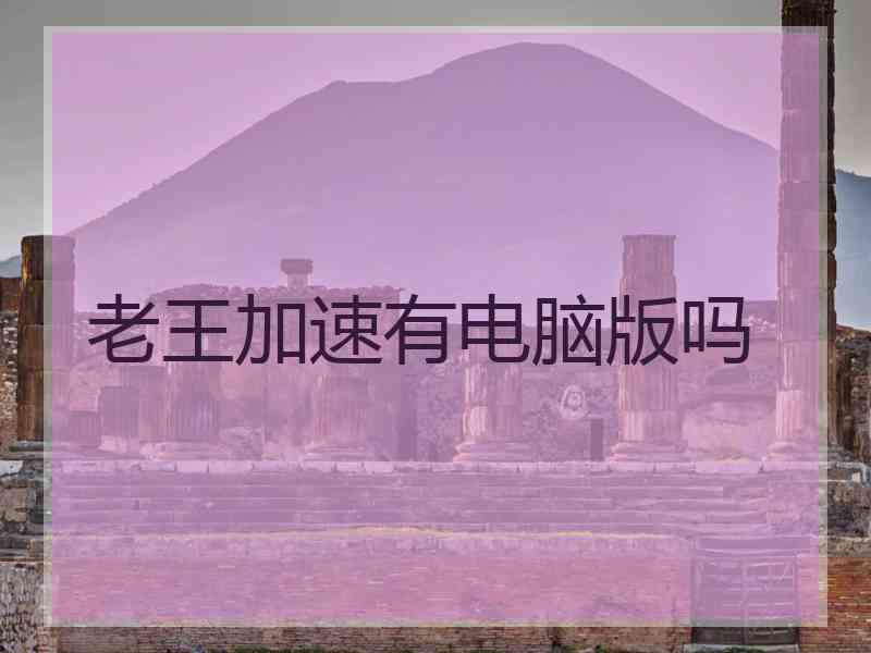 老王加速有电脑版吗