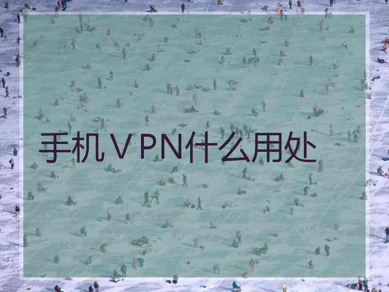 手机ⅤPN什么用处