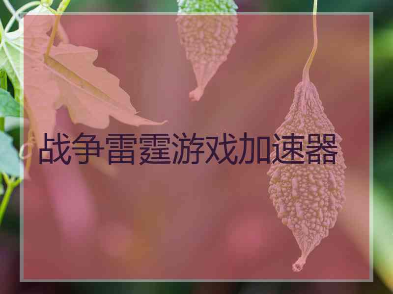 战争雷霆游戏加速器
