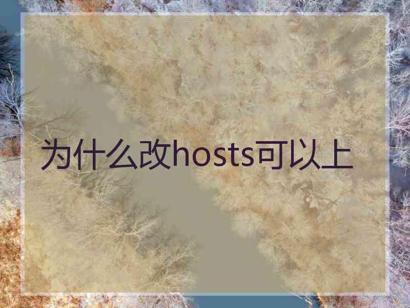 为什么改hosts可以上