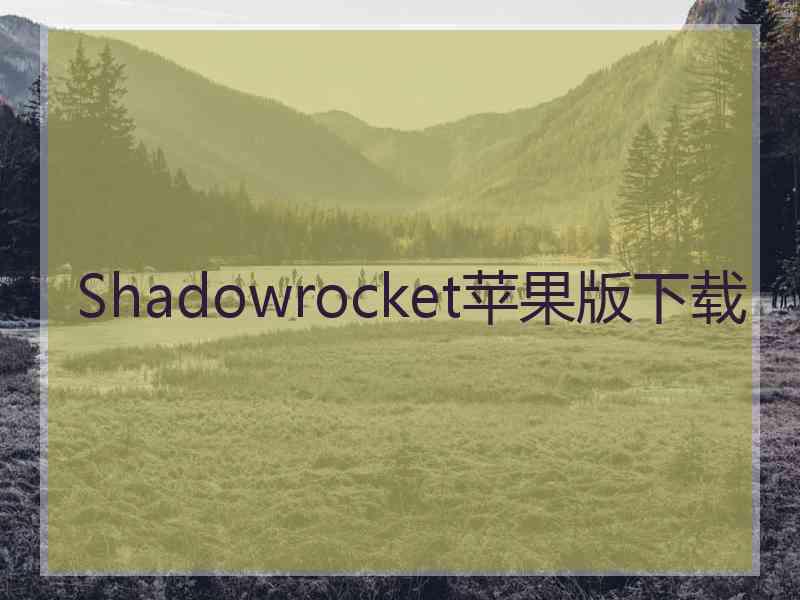 Shadowrocket苹果版下载