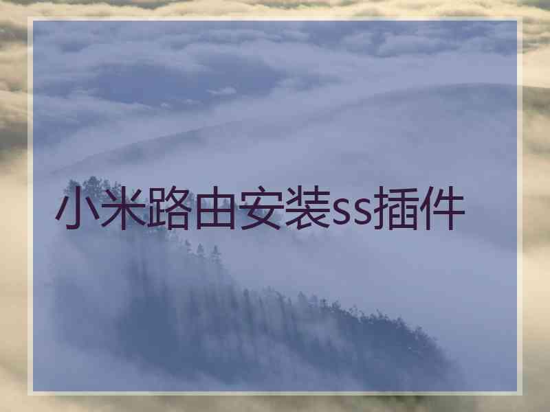 小米路由安装ss插件