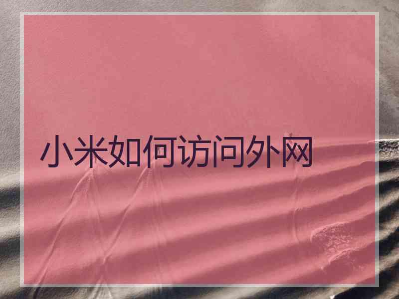 小米如何访问外网