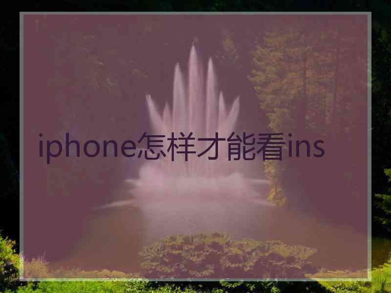 iphone怎样才能看ins