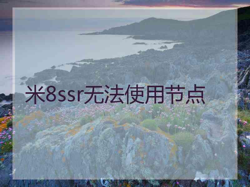 米8ssr无法使用节点