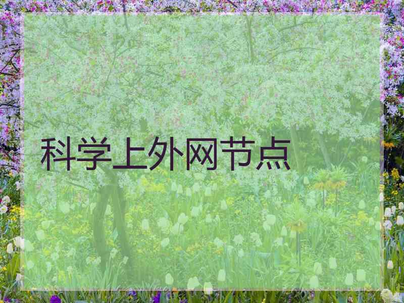 科学上外网节点