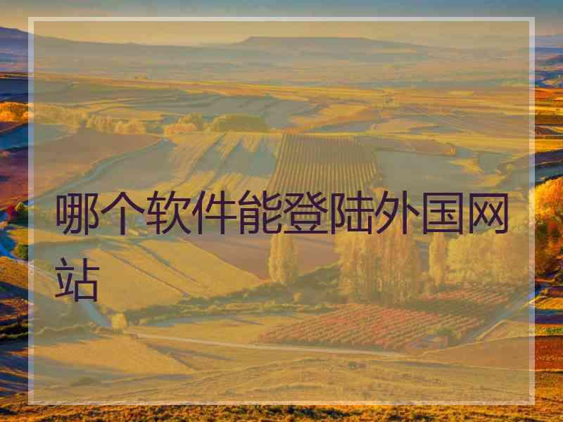 哪个软件能登陆外国网站