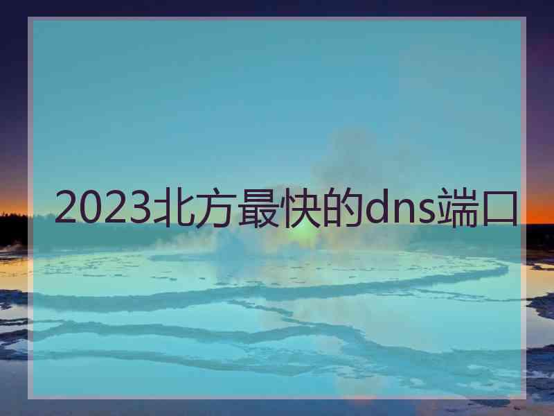 2023北方最快的dns端口