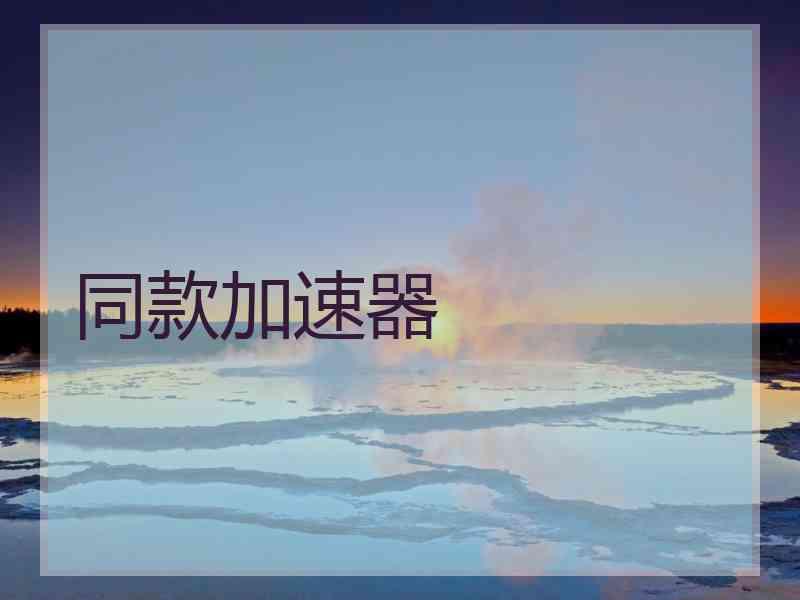同款加速器