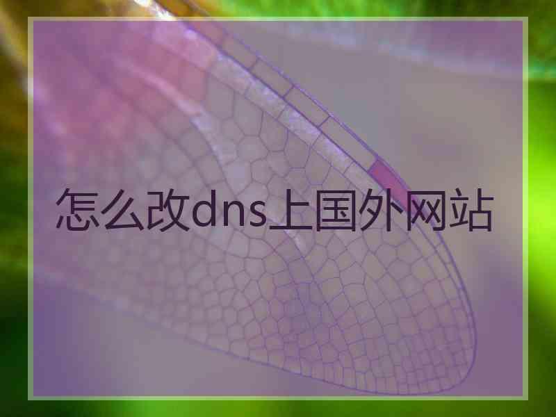 怎么改dns上国外网站