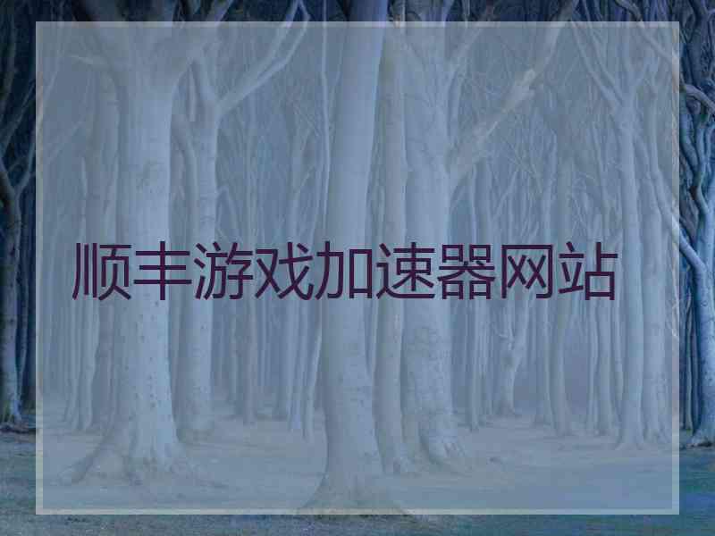 顺丰游戏加速器网站