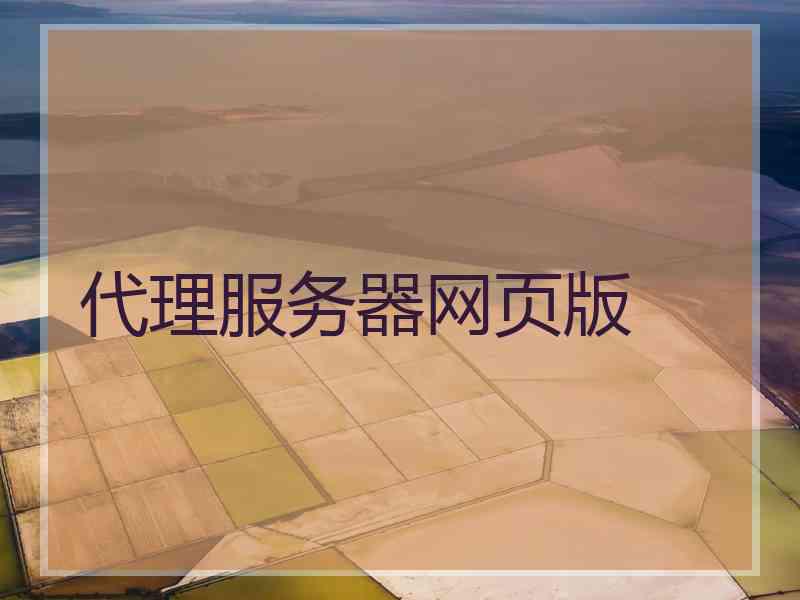代理服务器网页版