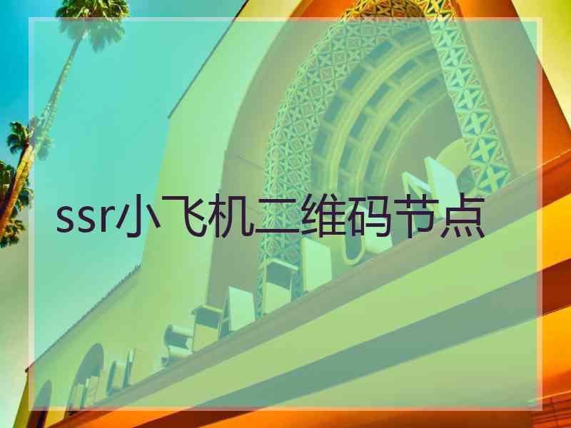 ssr小飞机二维码节点