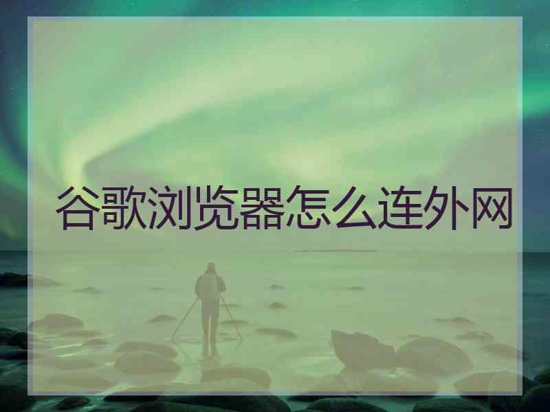 谷歌浏览器怎么连外网