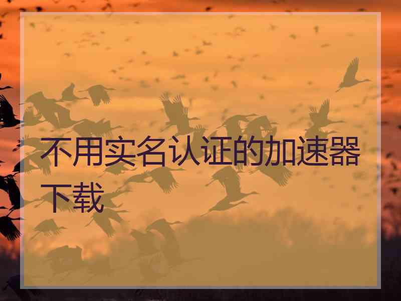 不用实名认证的加速器下载