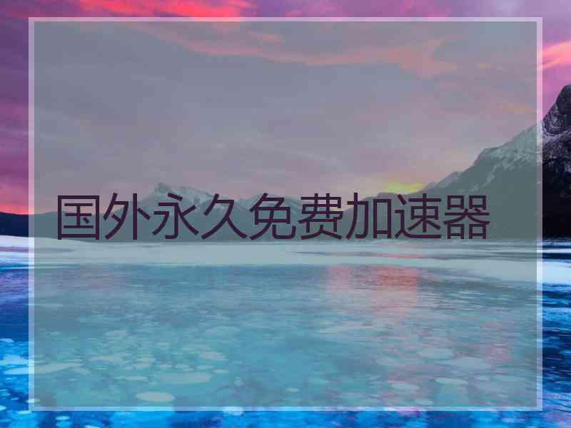 国外永久免费加速器