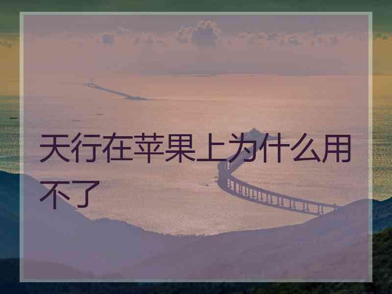 天行在苹果上为什么用不了