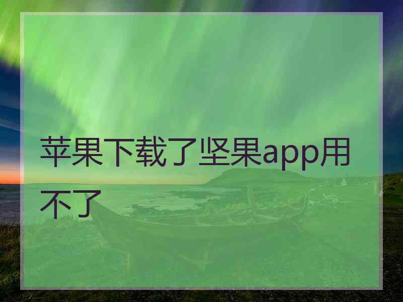 苹果下载了坚果app用不了
