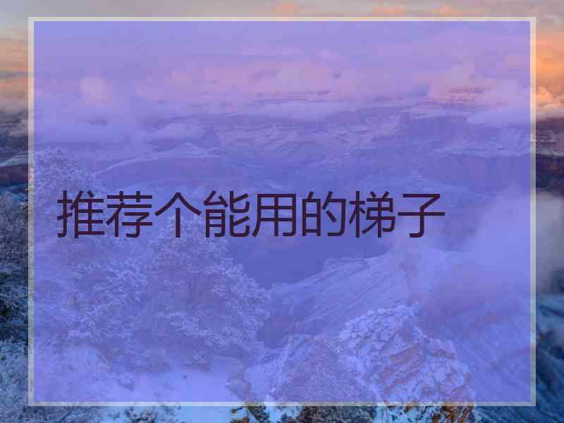 推荐个能用的梯子