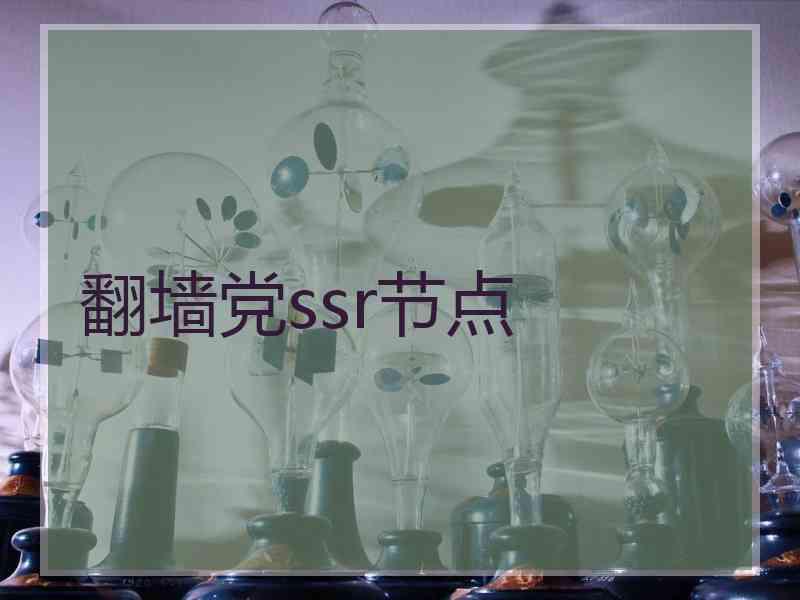 翻墙党ssr节点