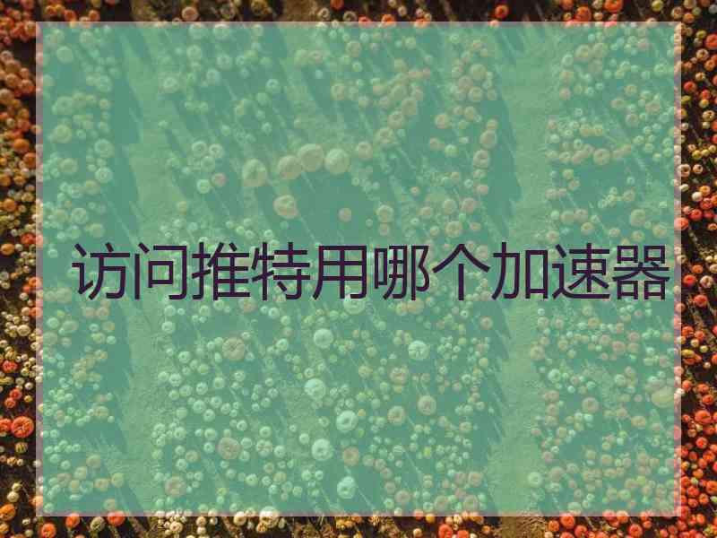 访问推特用哪个加速器