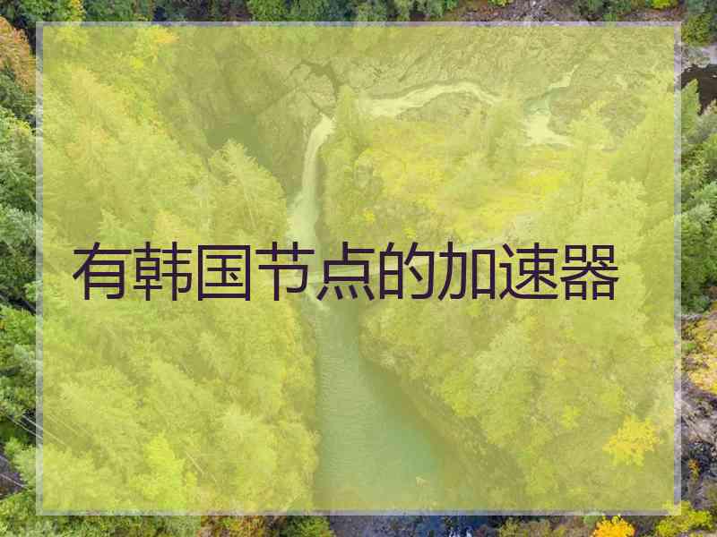有韩国节点的加速器