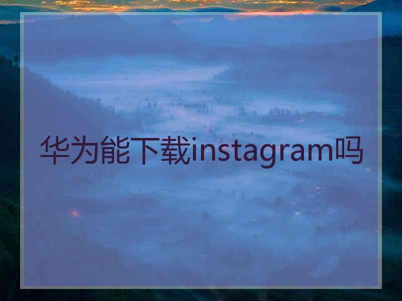 华为能下载instagram吗
