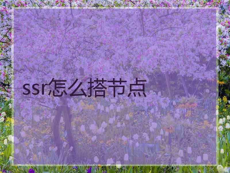 ssr怎么搭节点