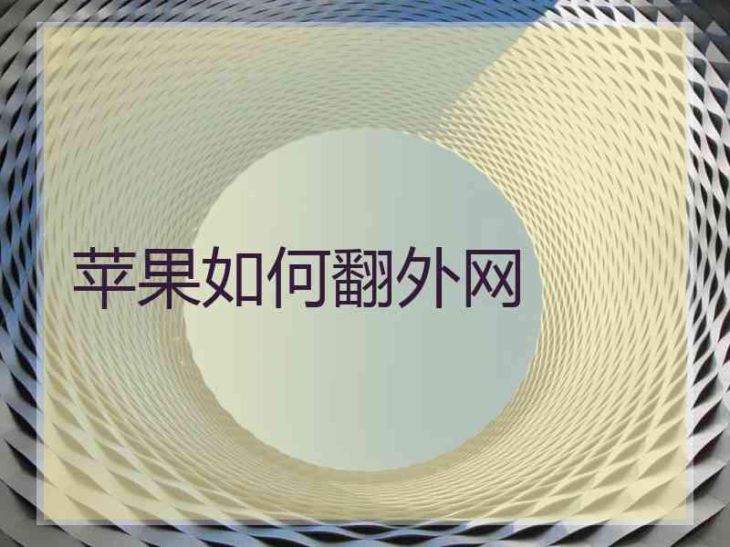 苹果如何翻外网