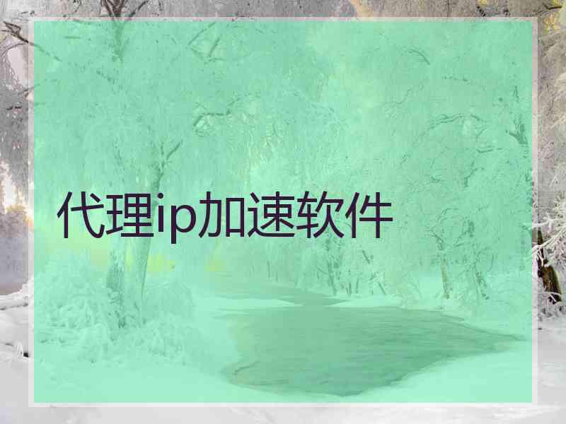 代理ip加速软件