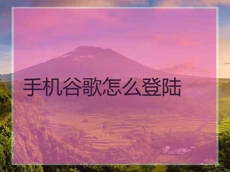 手机谷歌怎么登陆
