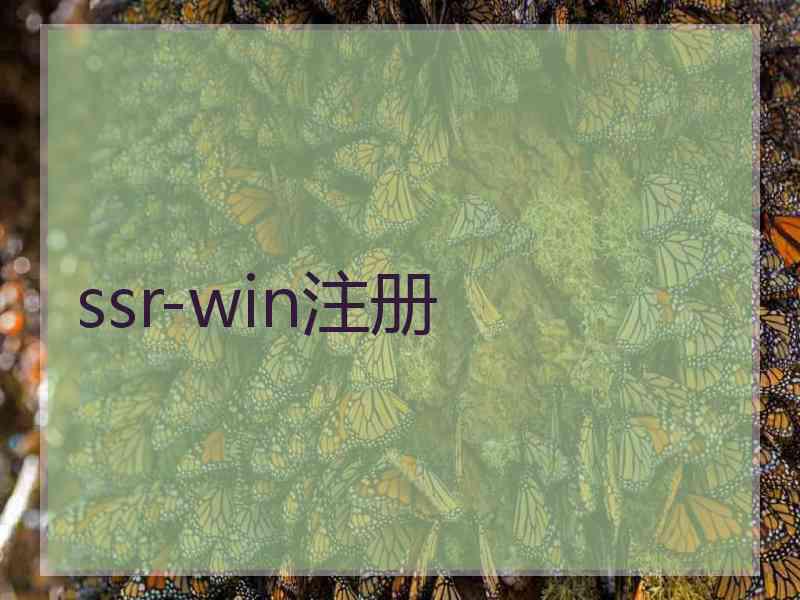 ssr-win注册