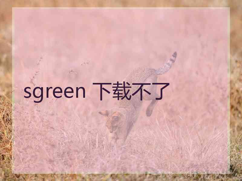 sgreen 下载不了