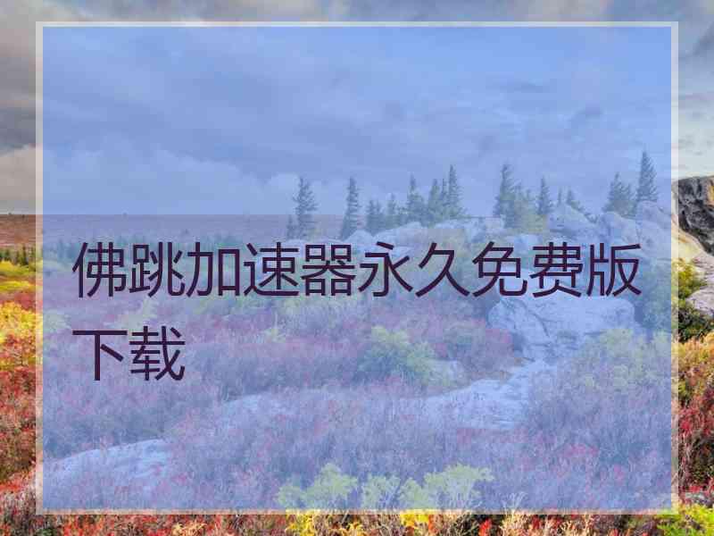 佛跳加速器永久免费版下载