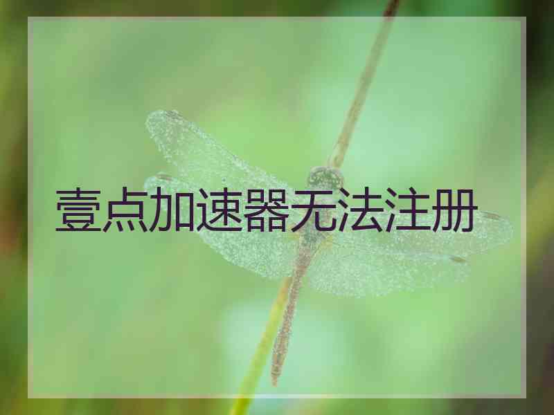 壹点加速器无法注册