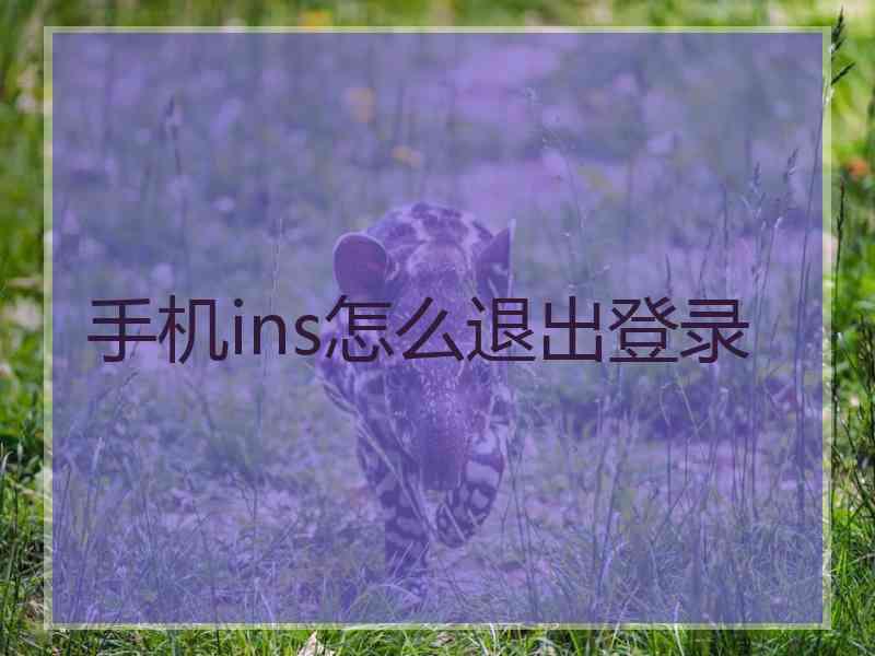 手机ins怎么退出登录