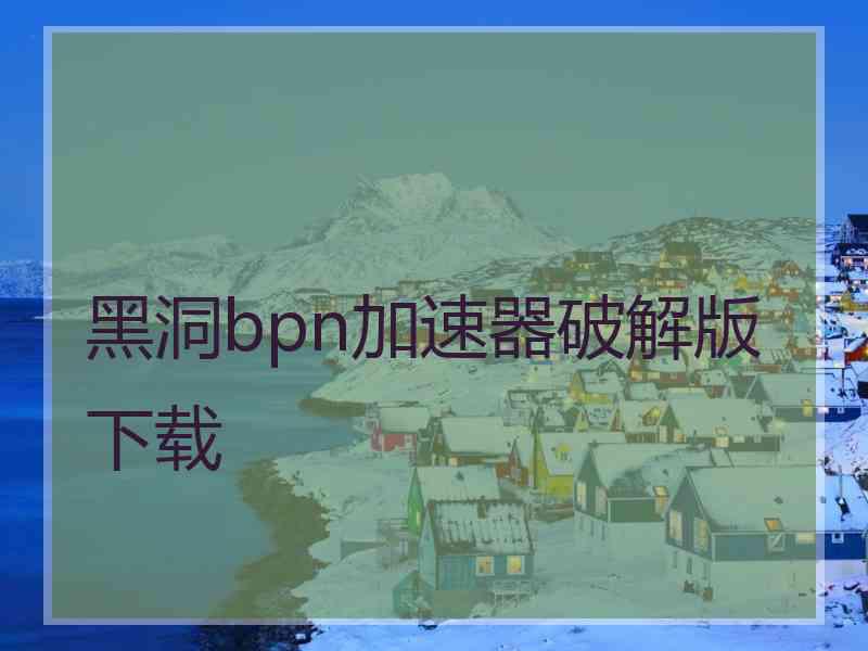 黑洞bpn加速器破解版下载