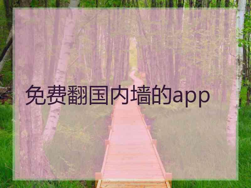 免费翻国内墙的app