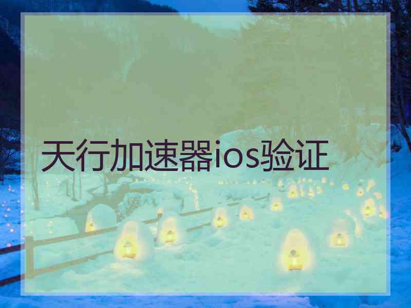 天行加速器ios验证