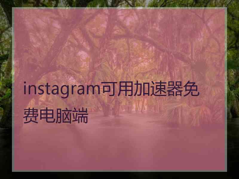 instagram可用加速器免费电脑端
