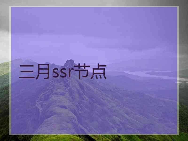 三月ssr节点