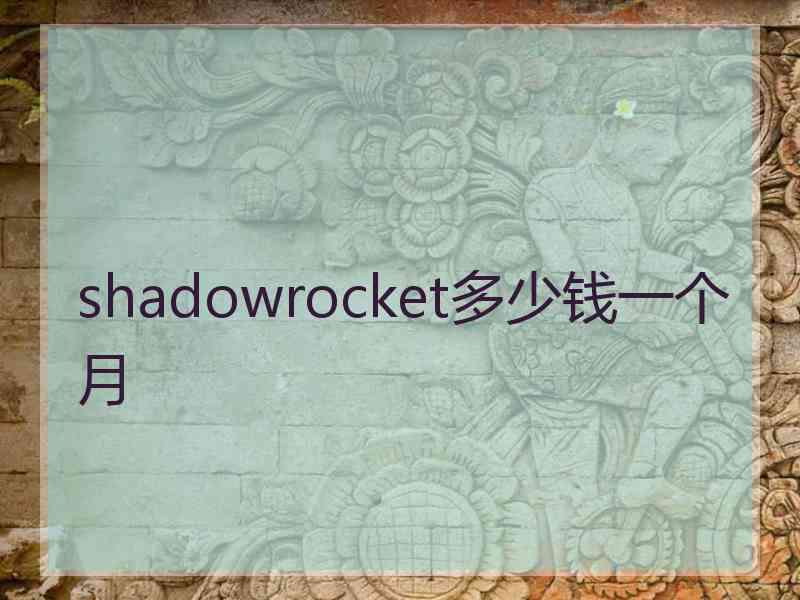 shadowrocket多少钱一个月