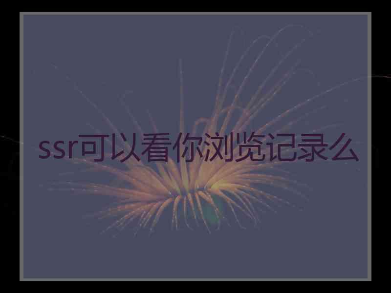 ssr可以看你浏览记录么