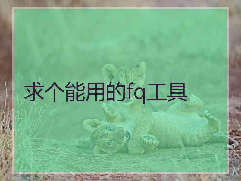 求个能用的fq工具
