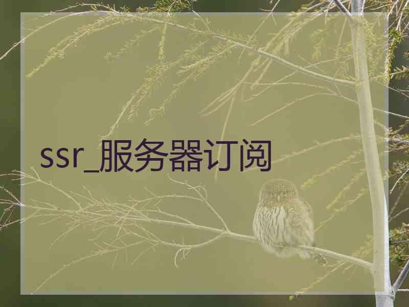 ssr_服务器订阅