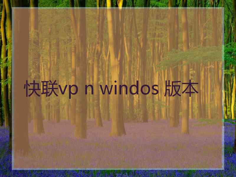 快联vp n windos 版本